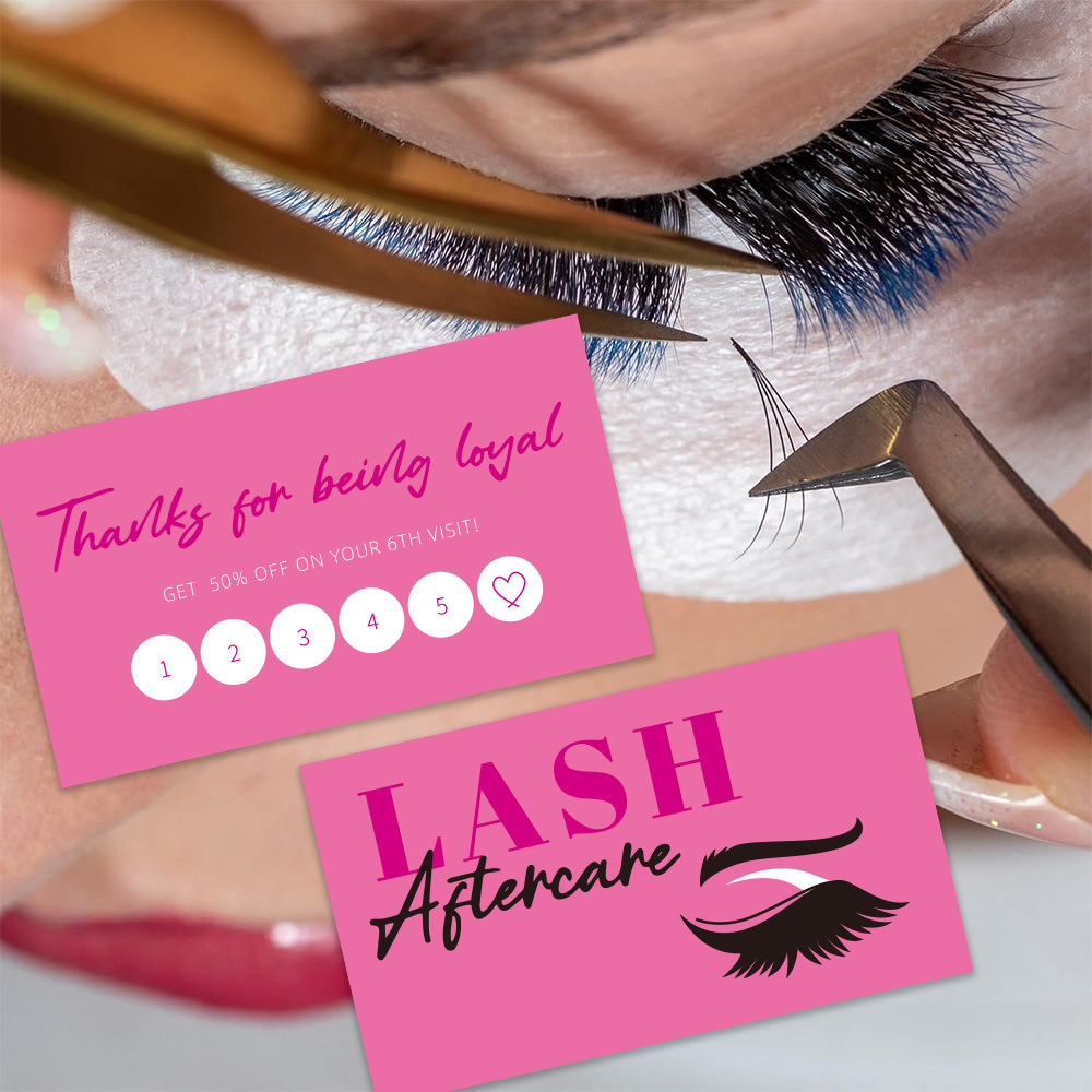 Eyelash Extension Aftercare - 50 adet Parlayan Kirpik Kartvizit Kirpik