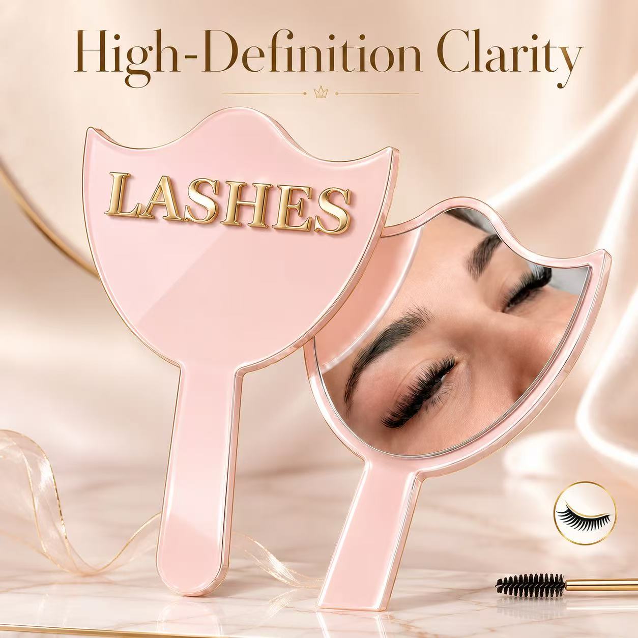 Eyelash Extension Course - HD Camlı Kirpik Uzatma Aynası Saplı,