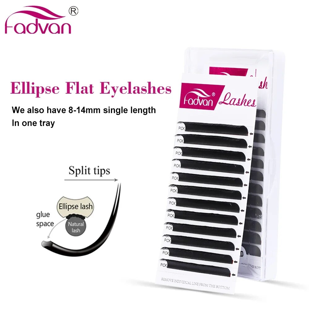 Eyelash Extension Permanent - FADVAN Elips Düz C/D Kavisli 8-14mm